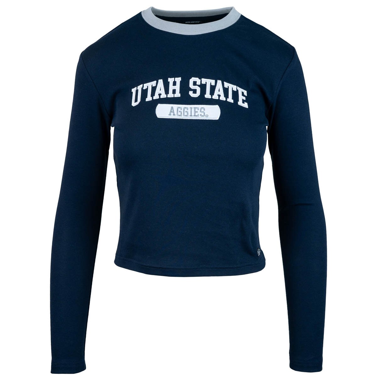 Women's utah state aggies embroidered navy long sleeve t-shirt